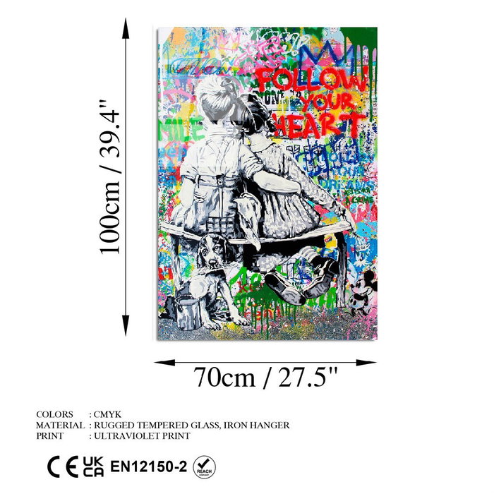 Wallity UV-721 Cuadro Decorativo en Vidrio Templado Multicolor 70 x 100 cm